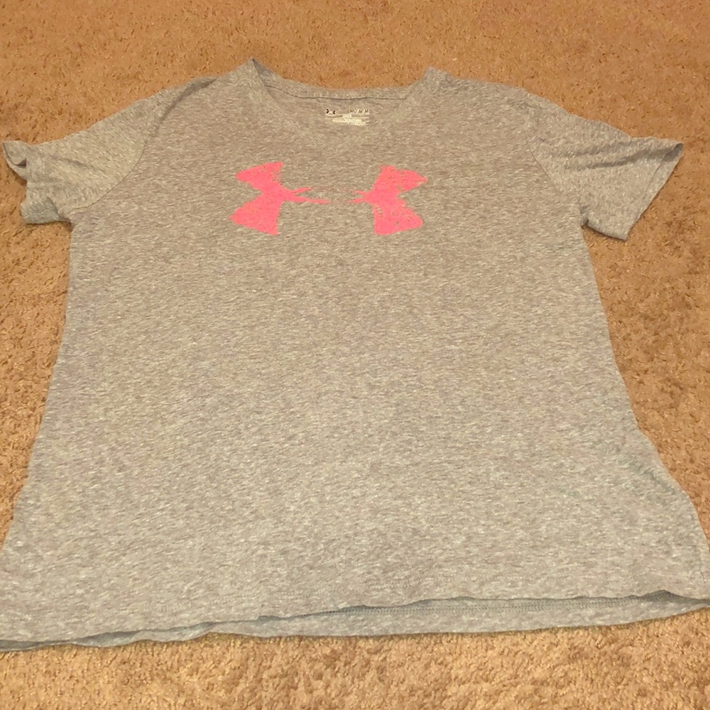 Under Armour gray & hot pink shirt